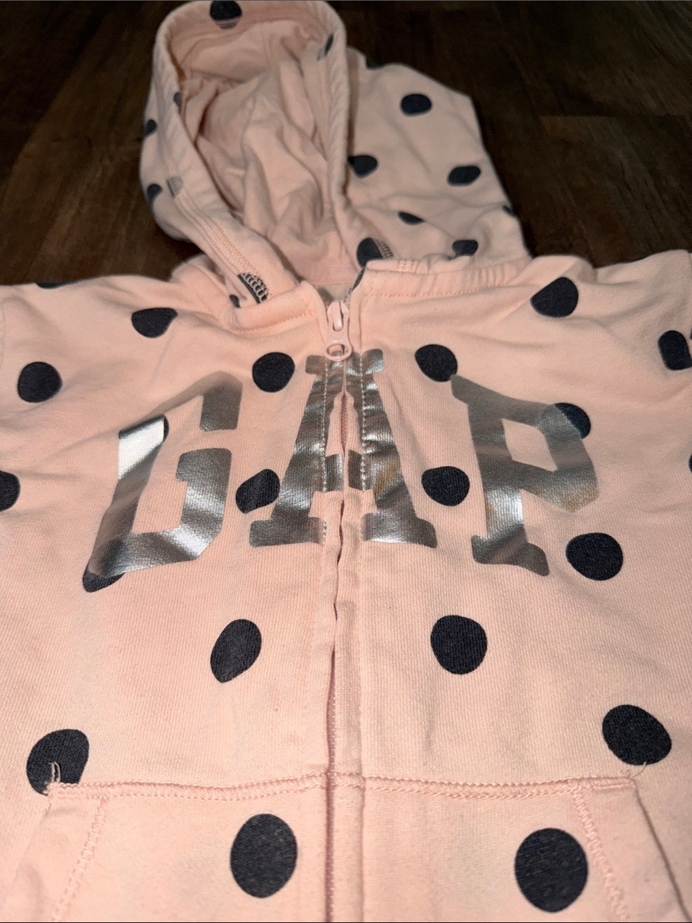Girls GAP polka dot hooded jacket size S - Picture 2 of 5